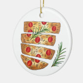 Italienische Bäckerei Focaccia Olivenöl Brot Tomat Keramik Ornament (Links)