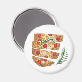 Italienische Bäckerei Focaccia Olivenöl Brot Tomat Magnet (Vorderseite/Rückseite)