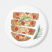 Italienische Bäckerei Focaccia Olivenöl Brot Tomat Magnet (Vorne)