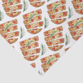 Italienische Bäckerei Focaccia Olivenöl Brot Tomat Seidenpapier (Ausschnitt)