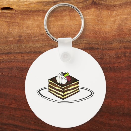 Italienische Bäckerei Tiramisu Himbeere Nachtisch  Schlüsselanhänger (Vorderseite)