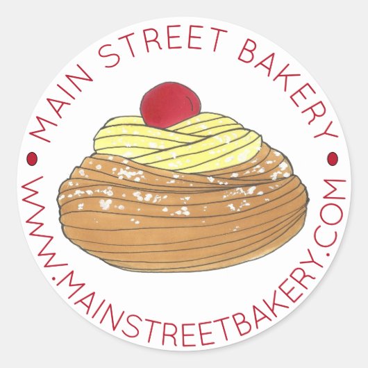 Italienische Bäckerei Zeppole Gebäck gebacken von Runder Aufkleber (Vorderseite)