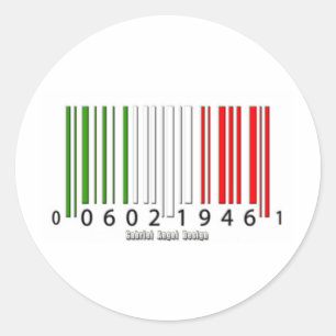 Italienische Barcode-Flagge Runder Aufkleber
