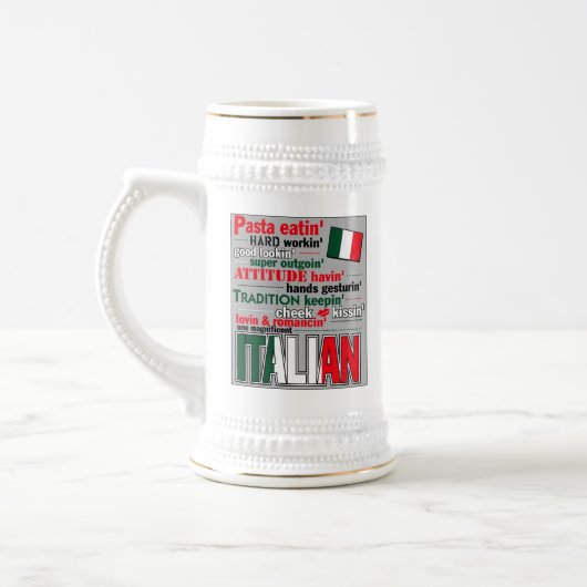 Italienische Bier-Tasse Bierglas (Links)