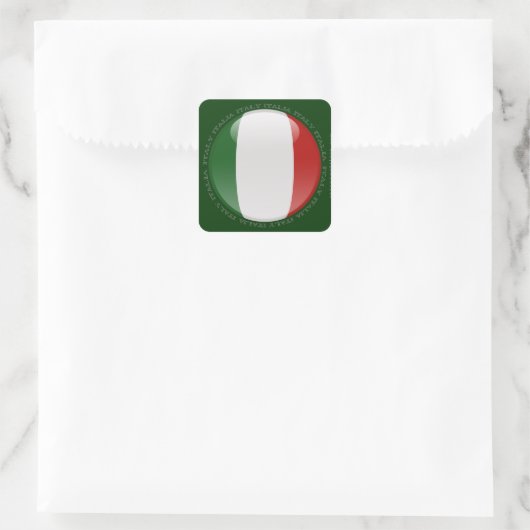Italienische Blasen-Flagge Quadratischer Aufkleber (Tasche)