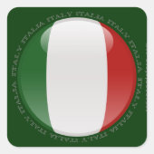 Italienische Blasen-Flagge Quadratischer Aufkleber (Vorderseite)