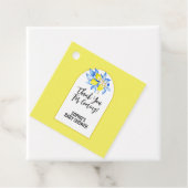 Italienische blaue Fliesen, Ciao Baby, gelbe Zitro Geschenkanhänger (Beispiel)