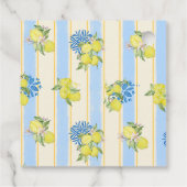 Italienische blaue Fliesen, Ciao Baby, gelbe Zitro Geschenkanhänger (Rückseite)