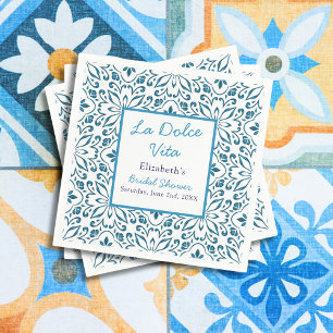 Italienische Blaue Fliesen La Dolce Vita Brautpart Serviette