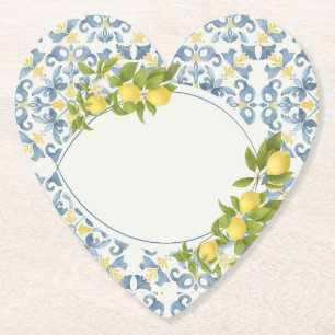 Italienische Blaue Fliesen-Limonelle Untersetzer