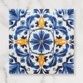 Italienische Blauer Tile Süsse Orange Citrus Baby Geschenkanhänger (Rückseite)