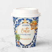 Italienische Blauer Tile Süsse Orange Citrus Baby Pappbecher (Vorderseite)