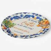 Italienische Blauer Tile Süsse Orange Citrus Baby Pappteller (Schrägansicht)
