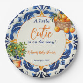 Italienische Blauer Tile Süsse Orange Citrus Baby Pappteller (Vorderseite)