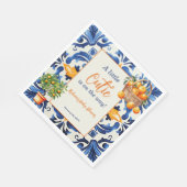 Italienische Blauer Tile Süsse Orange Citrus Baby  Serviette (Ecke)