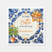 Italienische Blauer Tile Süsse Orange Citrus Baby Serviette (Vorderseite)