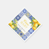 Italienische Blue Tile Citrus Lemon Babydusche Serviette (Ecke)