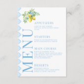 Italienische Blue Tiles Lemon Floral Wedding Karte (Vorderseite)