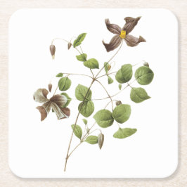 Italienische Blume aus Leder (Clematis) von Redout Rechteckiger Pappuntersetzer