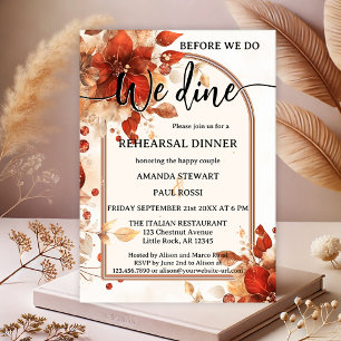 Italienische Blume Hochzeit Probe Dinner Einladung