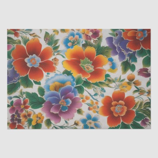 Italienische Blume Print Decoupage / Seidenpapier (Vorderseite)