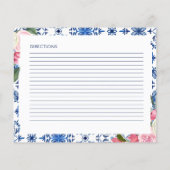 Italienische Blumenkarte Brautparty Rezept (Rückseite)