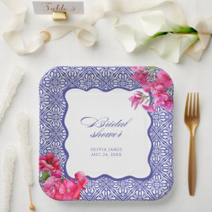 Italienische Bougainvillea-Brautparty Pappteller