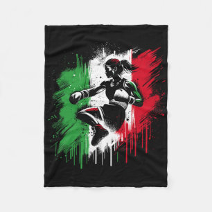 Italienische Boxerin - Italien Kickboxen Mädchen Fleecedecke