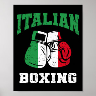 Italienische Boxhandschuhe Italienisches Flaggenbo Poster