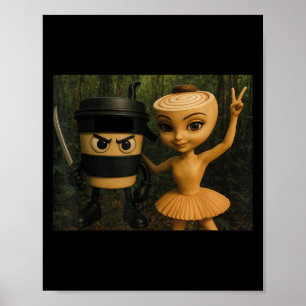 Italienische Brainrot Ballerina Cappuccina Cappucc Poster
