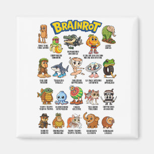 Italienische Brainrot Meme Charaktere über absurde Magnet