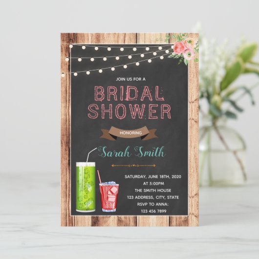 Italienische Brause-Dusche Einladung (Stehend Vorderseite)