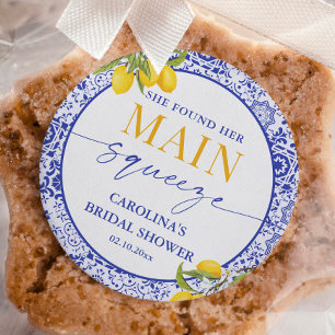 Italienische Brautparty-Limonade "Main Squeeze" Runder Aufkleber