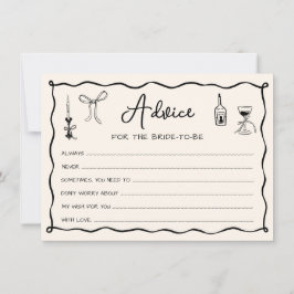 Italienische Brautparty-Ratenkarte mit schwarzer H Einladung