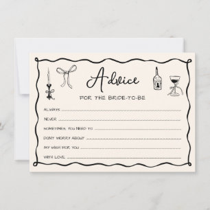 Italienische Brautparty-Ratenkarte mit schwarzer H Einladung