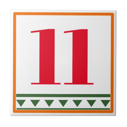 Italienische Buchstaben und Zahlen, Zahlen bearbei Fliese (Vorderseite)