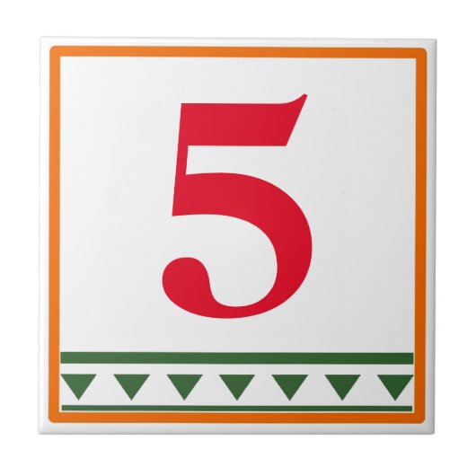 Italienische Buchstaben und Zahlen, Zahlen bearbei Fliese (Vorderseite)