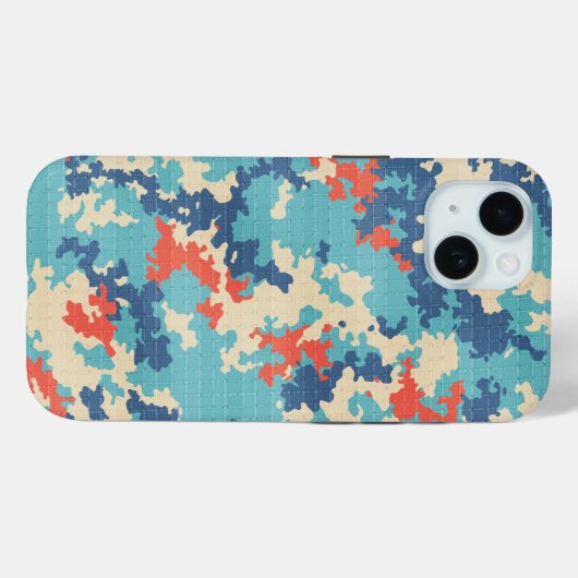 Italienische Camouflage Summer Blue Einzigartiges Case-Mate iPhone Hülle (Rückseite (Horizontal))