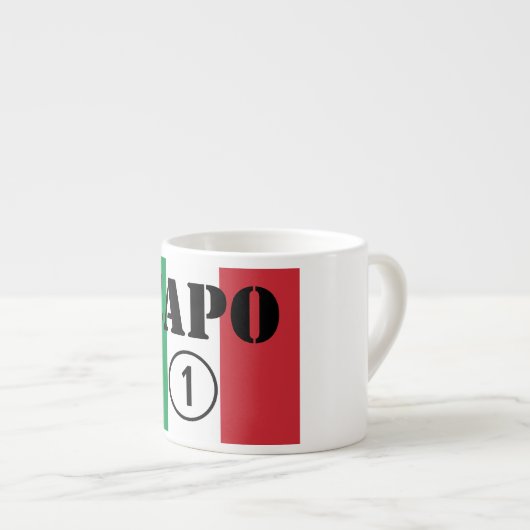 Italienische Chefs: Capo Numero UNO Espressotasse (Vorderseite Rechts)