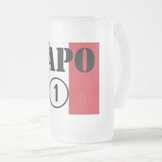 Italienische Chefs: Capo Numero UNO Mattglas Bierglas (VorderseiteRechts)