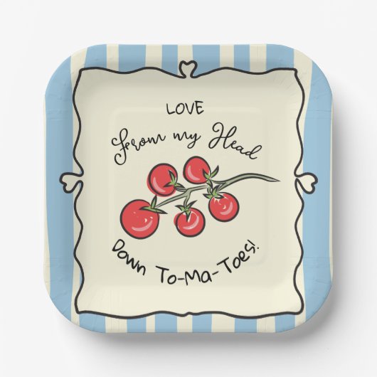 Italienische Cherry Tomato Babydusche Pappteller (Vorderseite)