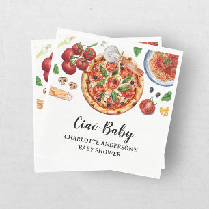 Italienische Ciao Baby Pizza Rote Babyparty  Serviette