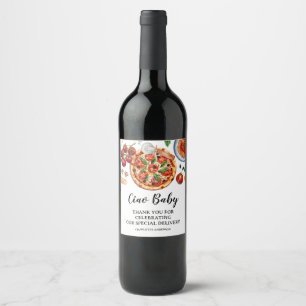 Italienische Ciao Baby Pizza Rote Babyparty Weinetikett