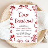 Italienische Ciao Bambina Girl Whimsical Baby Dusc Einladung