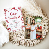 Italienische Ciao Bambina Girl Whimsical Baby Dusc Einladung