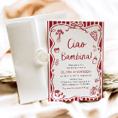 Italienische Ciao Bambina Girl Whimsical Baby Dusc Einladung