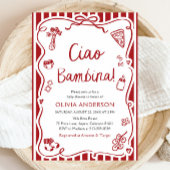 Italienische Ciao Bambina Girl Whimsical Baby Dusc Einladung