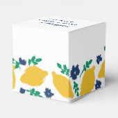 Italienische Citrus Lemon Hand Drawn Wedding Geschenkschachtel (Rückseite)