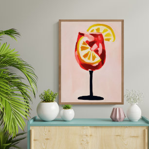 Italienische Cocktail Happy Hour Vintage Retro Abs Poster