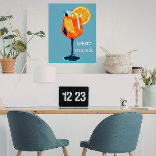 Italienische Cocktail Happy Hour Vintage Retro Abs Poster